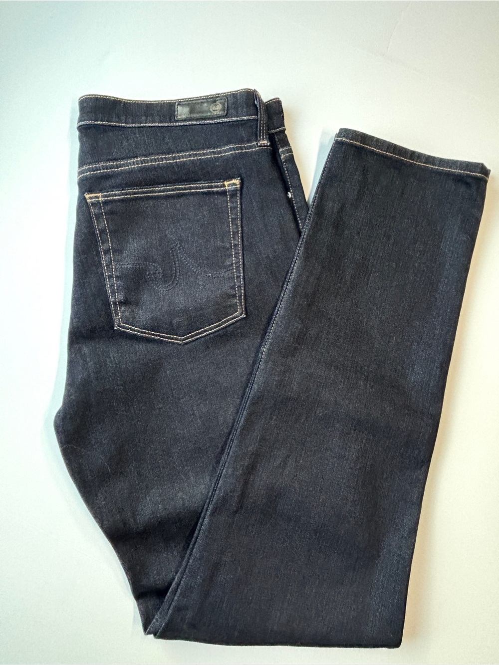 AG Adriano Goldschmied Prima Cigarette Leg Jeans Size 31R Dark Wash Stretch